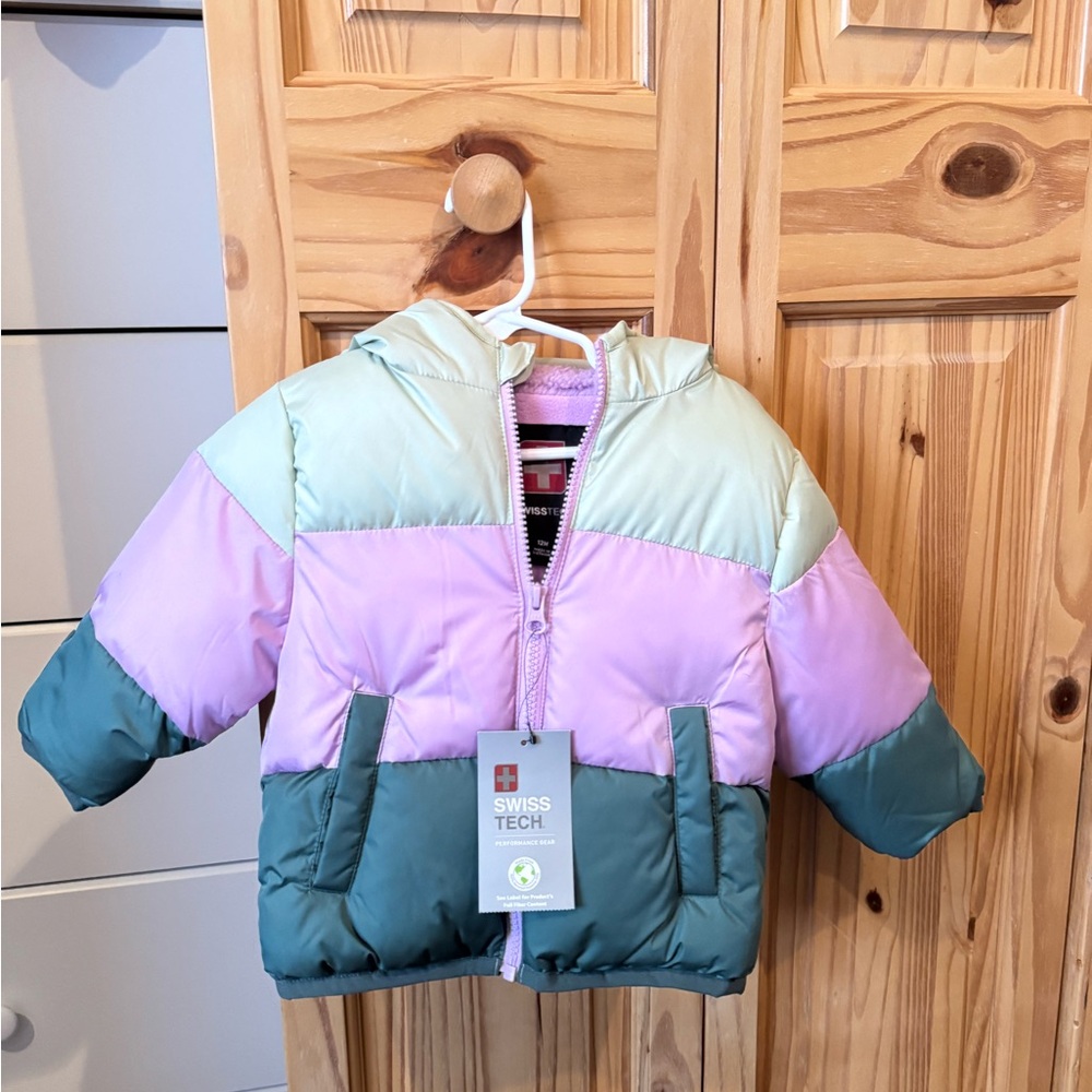 Swiss Tech Pastel Hooded Puffer Jacket